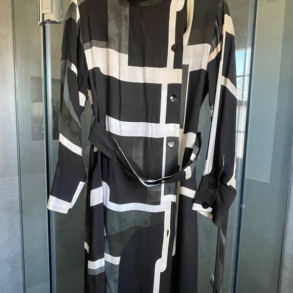 Massimo Dutti Geometric Print Midi Dress Size 6 - Picture 2 of 3